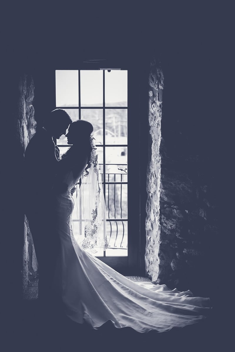 Bride and Groom at Sunset